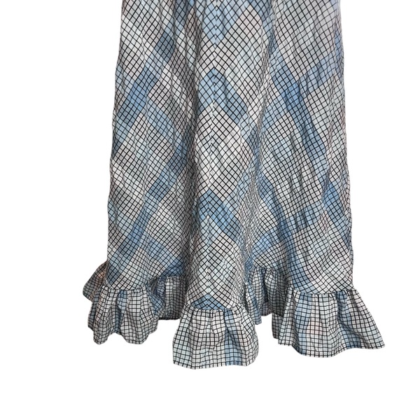 Ganni Blue Plaid Seersucker Long Dress Size S (EU 36 or U.S. 4) - Picture 6 of 16